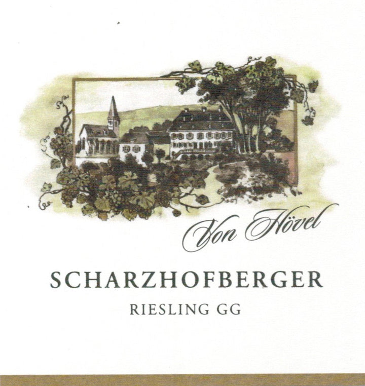 Von Hövel Scharzhofberger Riesling GG, illustrative official label; offered wine 2016, 75cl.